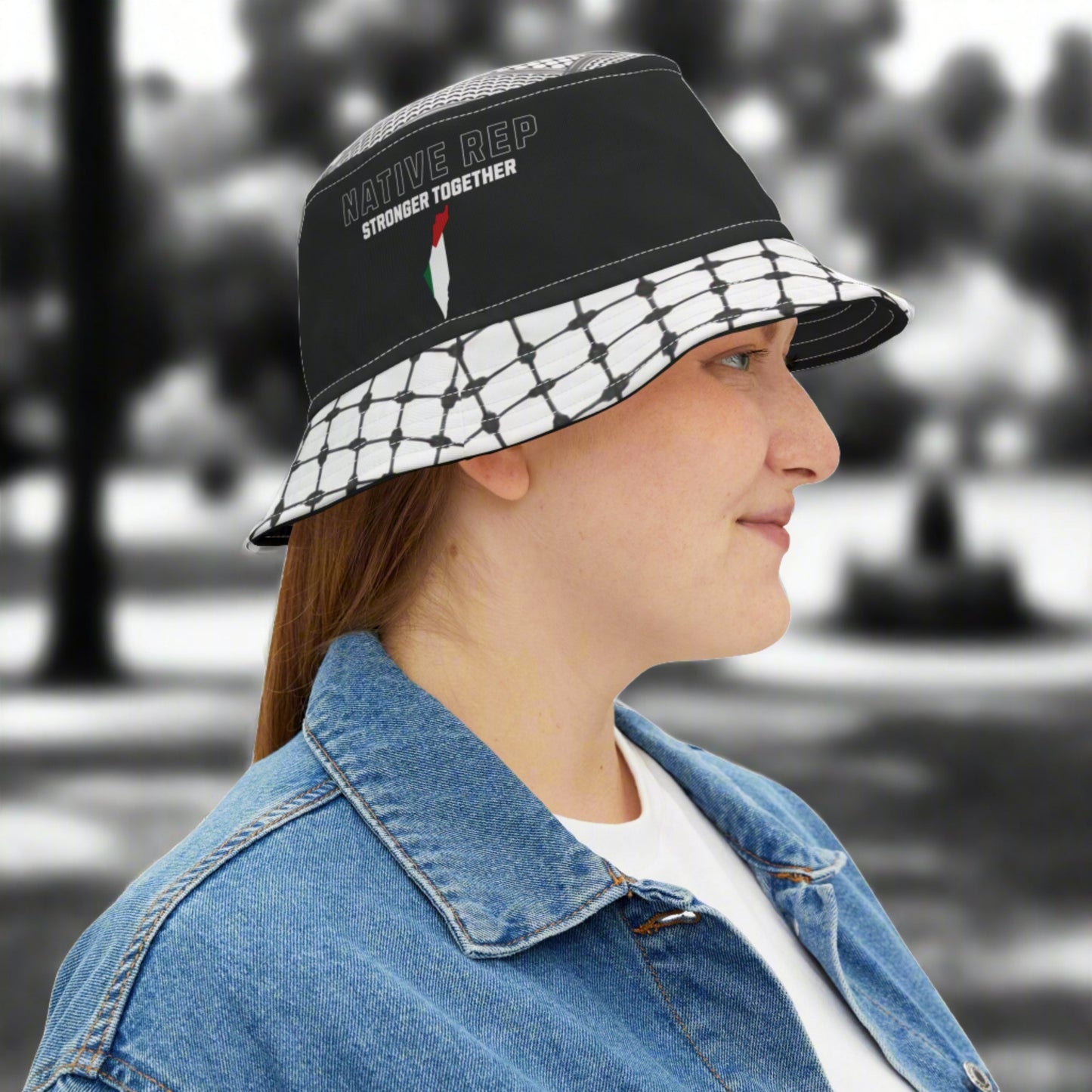 Native Rep Palestine Bucket Hat (Black)