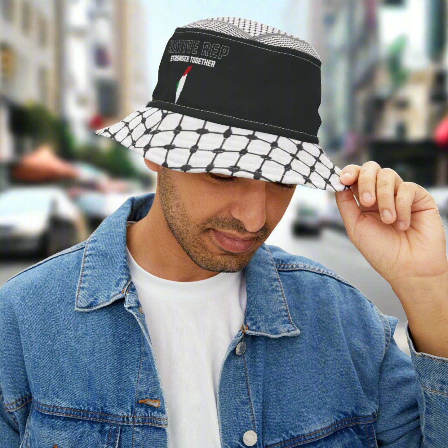 Native Rep Palestine Bucket Hat (Black)